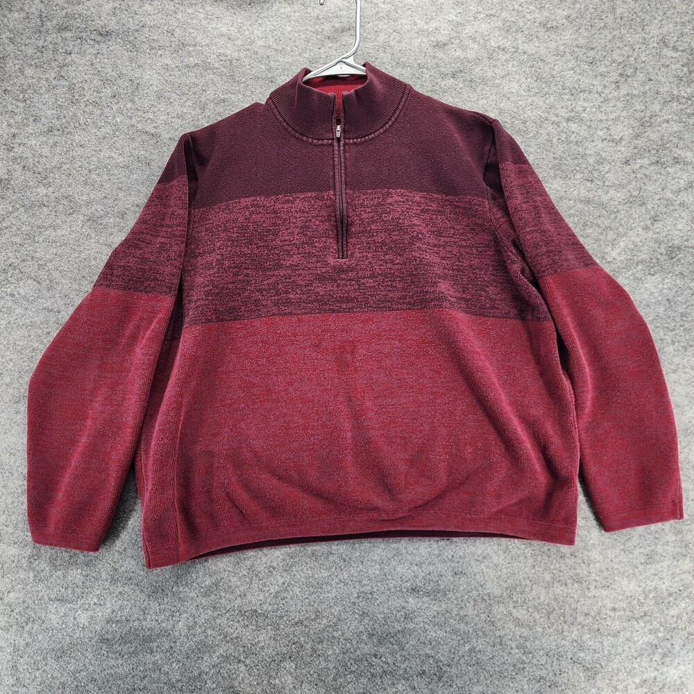 REI Sweater Mens Large Quarter Zip Long Sleeve Red